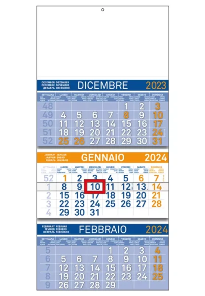 Calendario trittico 2024 personalizzato per aziende cod. 811