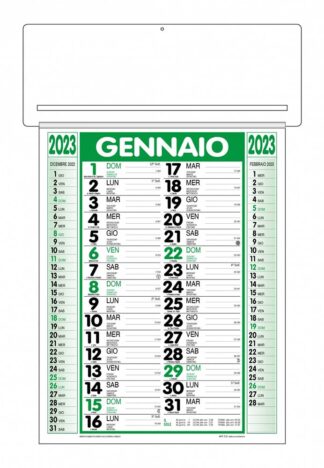 Calendario passafoglio verde e nero CP12C