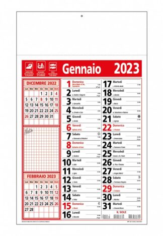 Calendario olandese note rosso nero C2390A