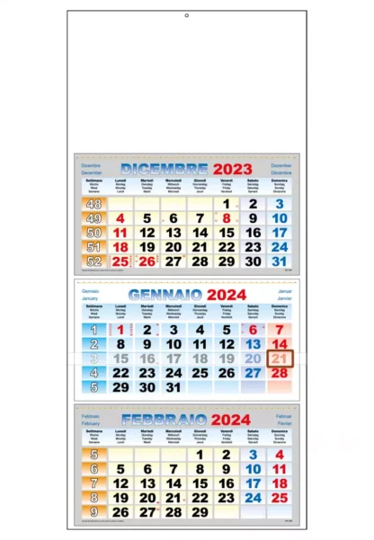 Calendario trittico 2024 C3461 cordonato e cucito