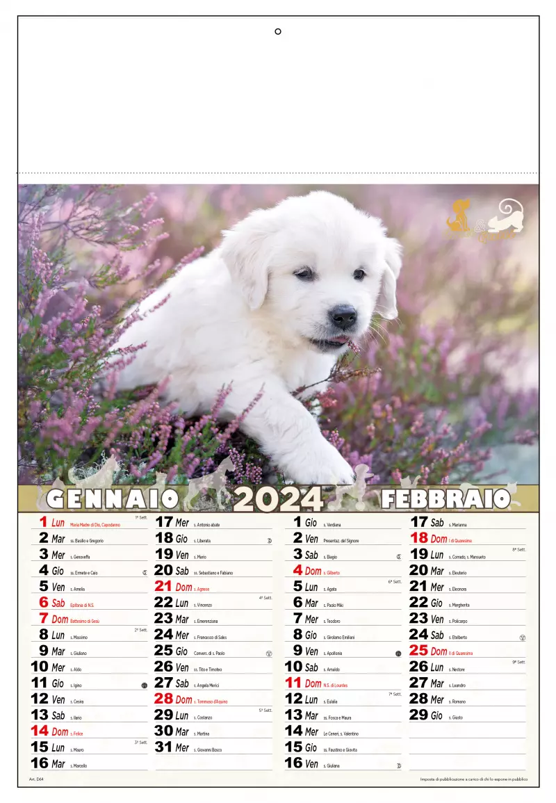 Calendario Cani e Gatti 2024 