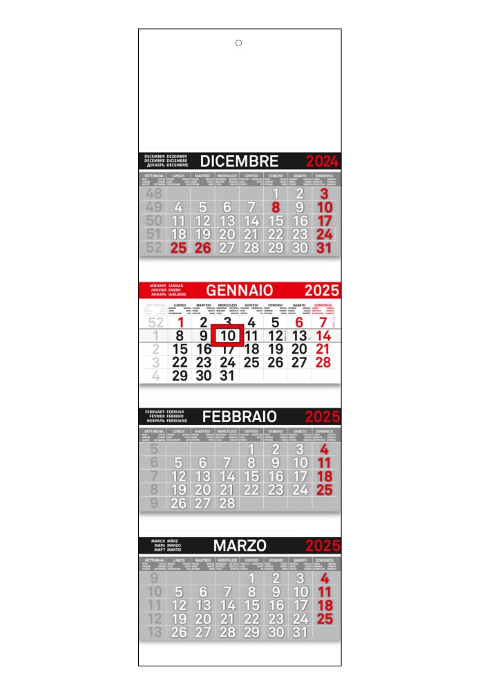 Calendario quadrittico personalizzato per aziende 2025 cod. 807
