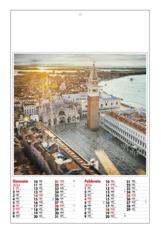 Calendario illustrato città d'Italia 2024