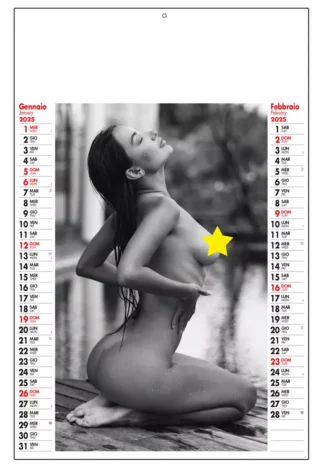 Calendario illustrato donne sexy in bianco e nero 2025