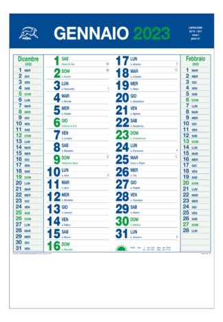 Calendario olandese personalizzato o neutro in carta uso mano
