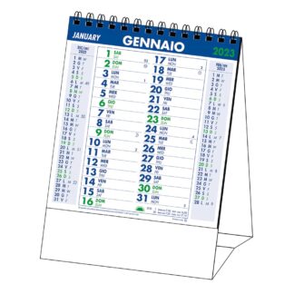 Calendario da tavolo verde e blu 2023 616
