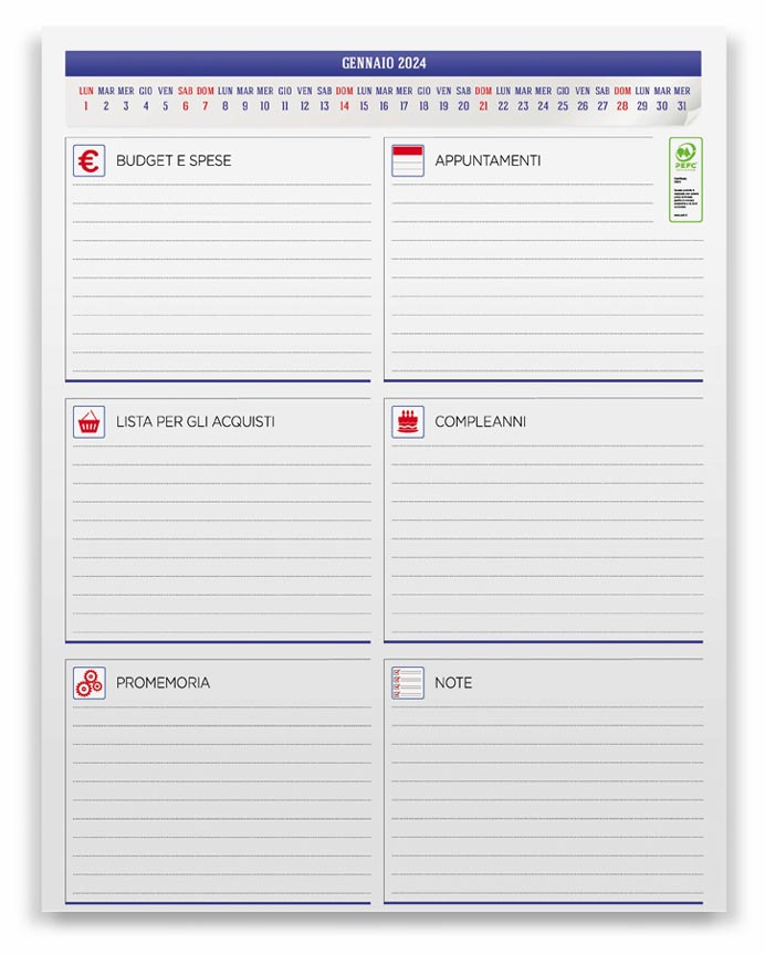 Calendario olandese multicolor svedese PA614 retro