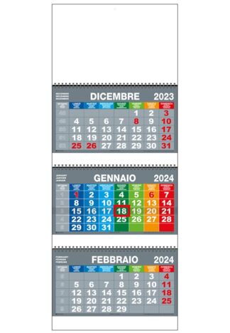 Calendario trittico multicolor 2024