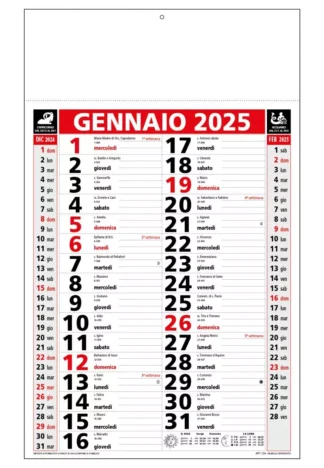 Calendario olandese 2025 C2490A personalizzato o neutro